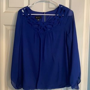 AB studio royal blue blouse